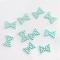 ABS Plastic Imitation Pearl Cabochons, Bowknot, Pale Turquoise, 12x9x2mm, about 1000pcs/bag