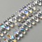 Electroplate Glass Beads, Top Drilled, Teardrop, Clear AB, 8.5x5x5.5mm, Hole: 0.8mm