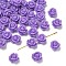 Opaque Resin Beads, Rose Flower, Medium Purple, 9x7mm, Hole: 1mm