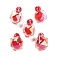 UV Plating Opaque Acrylic Pendants, Christmas Theme, Iridescent Two-tone, Top Drilled, Polygon, FireBrick, 21x16x16mm, Hole: 3mm
