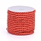 Polyester Cord, Twisted Cord, Orange Red, 3mm, about 5.46 yards(5m)/roll