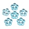 Transparent Glass Beads, Flower, Sky Blue, 24x25x7mm, Hole: 6mm