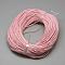 Spray Painted Cowhide Leather Cords, Pink, 1.5mm, about 100yards/bundle(300 feet/bundle)
