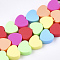 Handmade Polymer Clay Beads Strands, Heart, Mixed Color, 8~10x10~10.5x4~5.5mm, Hole: 1.2~1.5mm, about 40pcs/strand, 12~14 inch