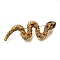 Snake Rhinestones Pins, Golden Alloy Brooches for Backpack Clothes, Light Colorado Topaz, 66.5x24.5mm