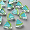 Transparent Enamel Acrylic Beads, Watermelon, Dark Turquoise, 23.5x25.5x9mm, Hole: 3.5mm
