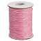 1 Roll Eco-Friendly Korean Waxed Polyester Cord, Macrame Artisan String for Jewelry Making, Round, Pink, 1mm, about 169.51~174.98 Yards(155~160m)/Roll