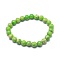 Synthetic Regalite Bead Stretch Bracelets, Round, Dyed, Lawn Green, Inner Diameter: 2-1/8 inch~2-3/8 inch(5.5~6cm), Bead: 8mm