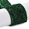 Transparent Glass Beads Strands, Faceted Round, Dark Green, 2mm, Hole: 0.8mm, about 160~178pcs/strand, 13.58 ~14.17 inch(34.5~36cm)