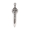 Tibetan Style Alloy Big Pendants, Antique Silver, Sword, 56x14x5mm, Hole: 2mm