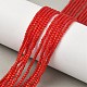 キャッツアイビーズ連売り  ラウンド  レッド  2mm  穴：0.7mm  約157個/連  14.17~14.57インチ（36~37cm）&nbsp;CE-C007-A05-2mm-1