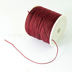 Braided Nylon Thread, Chinese Knotting Cord for Beading Jewelry Making Macrame Craft, Dark Red, 0.8mm, about 100yards/roll