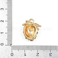 真鍮チャーム  イチゴのチャーム  ラインストーンとジャンプリング付き  ゴールドカラー  18.5x15x8.5mm  穴：4mm&nbsp;LS-KK-L246-06G