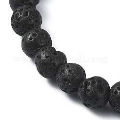 Natural Lava Rock Round Beaded Bracelets&nbsp;BJEW-JB09881-07
