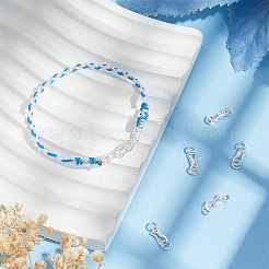 スターリングシルバーSフック留め金6個  丸カン付き  銀  10x4.5x2mm  穴：2.5mm&nbsp;FIND-PH0060-31