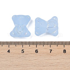 つや消し透明なアクリルビーズ  クマ  シルバーライン入り  ABカラーメッキ  コーンフラワーブルー  17x15x8.5mm  穴：1.8mm  約416個/500g&nbsp;OACR-P029-20B-04