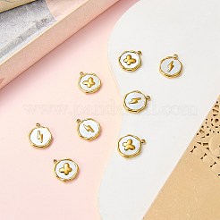 304ステンレススチールペンダント5個  フラットラウンド  シェルと  18KGP本金メッキ  イオンプレーティング（ip）  稲妻  15.5x12.5x2.5mm  穴：1.5mm&nbsp;STAS-SZ0003-46G-04
