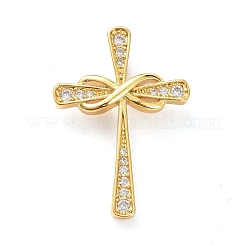 Brass Micro Pave Clear Cubic Zirconia Pendants&nbsp;ZIRC-L100-093G