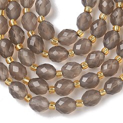 Natural Gray Agate Beads Strands&nbsp;G-F809-A31-01