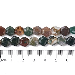 天然石インディアン瑪瑙ビーズ連売り  ファセット六角形カット  六角  8~8.5x9~9.5x4~4.5mm  穴：1mm  約25個/連  8.11''（20.6センチメートル）&nbsp;G-K359-C14-01