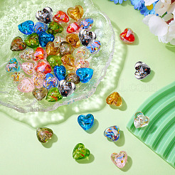 45Pcs 9 Styles Handmade Lampwork Silver Foil Glass Beads&nbsp;FOIL-TA0001-03