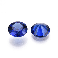 ダイヤモンド形キュービックジルコニア尖底カボション  多面カット  ブルー  10mm&nbsp;ZIRC-R004-10mm-06