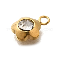 304 Stainless Steel Pave Cubic Zirconia Charms&nbsp;STAS-D310-07G-02