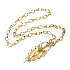 304 Stainless Steel Heart Pendant Necklaces for Women&nbsp;NJEW-Z063-05G