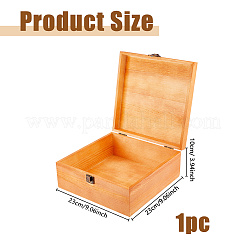 木製ギフトボックス  正方形  砂茶色  23x23x10cm&nbsp;CON-WH0085-170