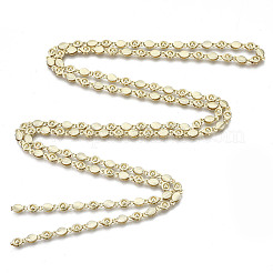 真鍮リーフリンクチェーン  長持ちメッキ  ニッケルフリー  溶接されていない  ライトゴールド  10x4x3mm&nbsp;CHC-N018-065
