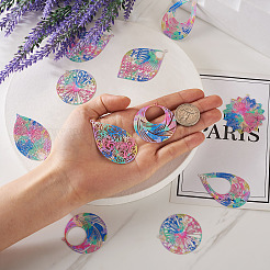 32Pcs 8 Style Spray Painted 430 Stainless Steel Filigree Big Pendants&nbsp;STAS-BY0001-14