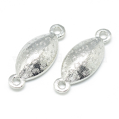 合金ラインストーンセッティングコネクター  馬の目  プラチナ  7x15mmのラインストーンに適する  23x9x4.2mm  穴：2mm&nbsp;PALLOY-T023-17P