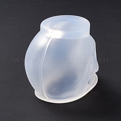 DIY 肖像彫刻 キャンドル作り シリコン像型  ハロウィンモチーフ  3dスカル  ゴーストホワイト  6.6x7.7x11cm  内径：8.2x4.4のCM&nbsp;DIY-E055-45
