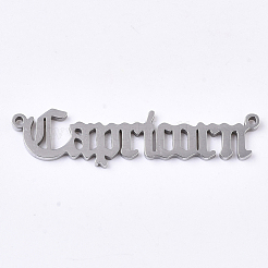 変色しない201ステンレス鋼リンクコネクター  レーザーカットリンク  星座  山羊座  40x10x1.5mm  穴：1.2mm&nbsp;STAS-N091-38C-P