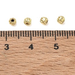 真鍮ビーズ  コルゲートラウンド  カドミウムフリー＆鉛フリー  ラックめっき  長持ちメッキ  18KGP本金メッキ  3mm  穴：0.9mm&nbsp;KK-CBA1AE8-06A-G