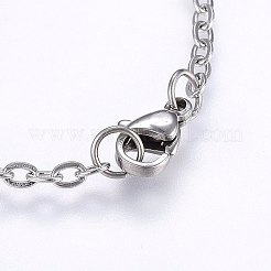 304ステンレススチールチャームブレスレット  カニカン付き  無限大  ゴールデン·ステンレス鋼色  7-7/8インチ（20cm）  2.5mm&nbsp;BJEW-F330-10GP-16
