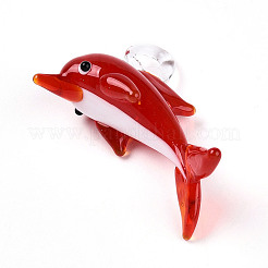 Handmade Silver Foil Lampwork Pendants&nbsp;LAMP-T023-15