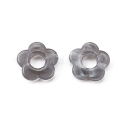 樹脂ビーズフレーム  イヤリングジュエリーアクセサリー用  花  グレー  14x14.5x3.5mm  穴：1.6mm&nbsp;RESI-WH0076-85J