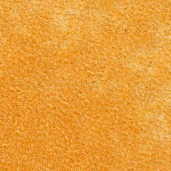透明チェコガラスシードビーズ15/0個  ラウンド  ゴールデンロッド  1.5x1mm  穴：0.5mm  約500 G /袋&nbsp;SEED-N004-004-22
