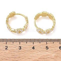 Brass Enamel Hoop Earrings for Women&nbsp;EJEW-A167-27A-01