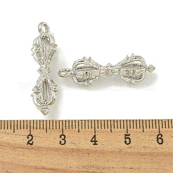 合金ペンダント  カドミウムフリー＆鉛フリー  ドルジェ  プラチナ  31x10x8.5mm  穴：2.5mm&nbsp;FIND-U015-10P