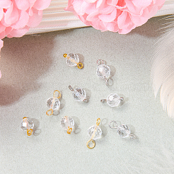 16Pcs 4 Styles Natural Quartz Crystal Charms with April Birthstone Connector Charms&nbsp;PALLOY-SW00122
