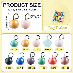 110Pcs 11 Styles Electroplate Round Glass Bead Charms&nbsp;PALLOY-TAC0307
