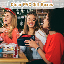 長方形の透明なプラスチックのPVCボックスギフト包装  防水折りたたみボックス  おもちゃやカビ用  透明  箱：3x3x8.1センチメートル  40pc&nbsp;CON-DC0001-12C