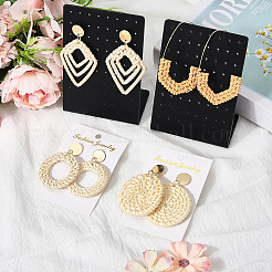 4 Pairs 4 Styles Rattan Dangle Stud Earrings&nbsp;EJEW-SP0001-16B