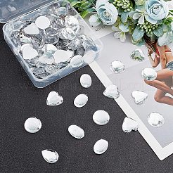 120種類のスタイルのアクリルラインストーンカボション6個  フラットバック  ハート＆ティアドロップ＆オーバル＆ハーフラウンド  透明  20個/スタイル&nbsp;GACR-CA0001-02