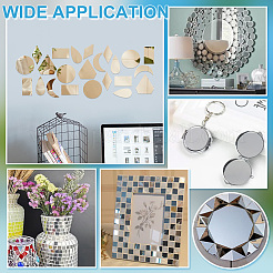 180個 6スタイルのガラスモザイクピース  ミラー効果のモザイクタイル  DIYの工芸品の家の装飾芸術のために  混合図形  23~25.5x12~24x1mm  30個/スタイル&nbsp;DIY-OC0012-32