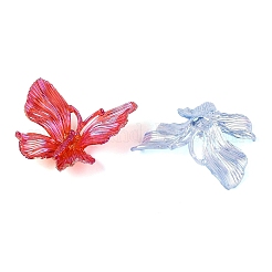 透明なプラスチックペンダント  蝶のチャーム  ABカラーメッキ  ミックスカラー  33.5~36x39~40x10~11.5mm  穴：7.5~9.5x2.5~3mm  約335個/500g&nbsp;KY-N025-44