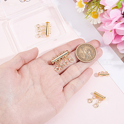 3Pcs 3 Styles Holes Brass Slide Lock Clasps&nbsp;KK-BBC0027-60