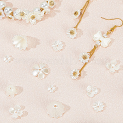 600Pcs 10 Styles ABS Plastic Imitation Pearl & Acrylic Bead Caps&nbsp;OACR-SC0002-36